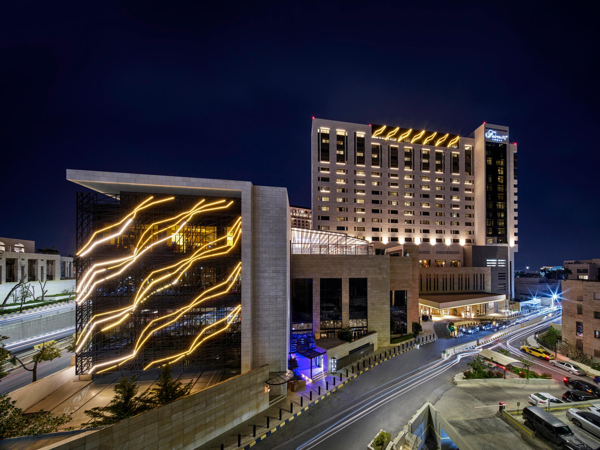 Fairmont Amman Hotel at Night