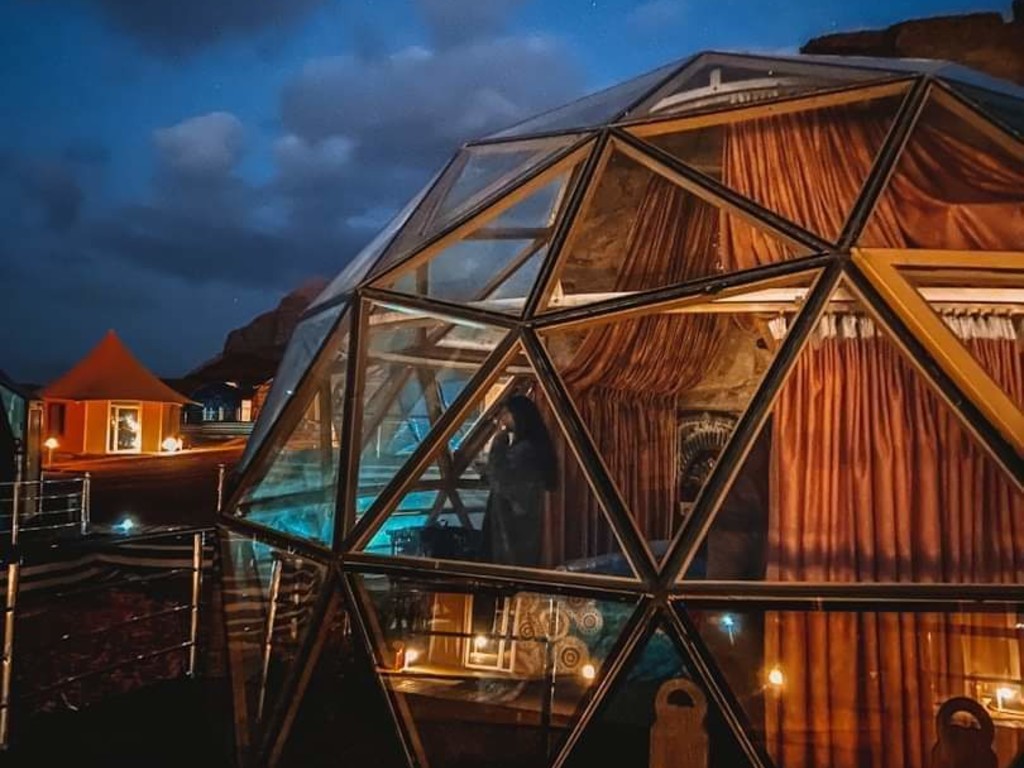 Nighttime Geodesic Dome Suite