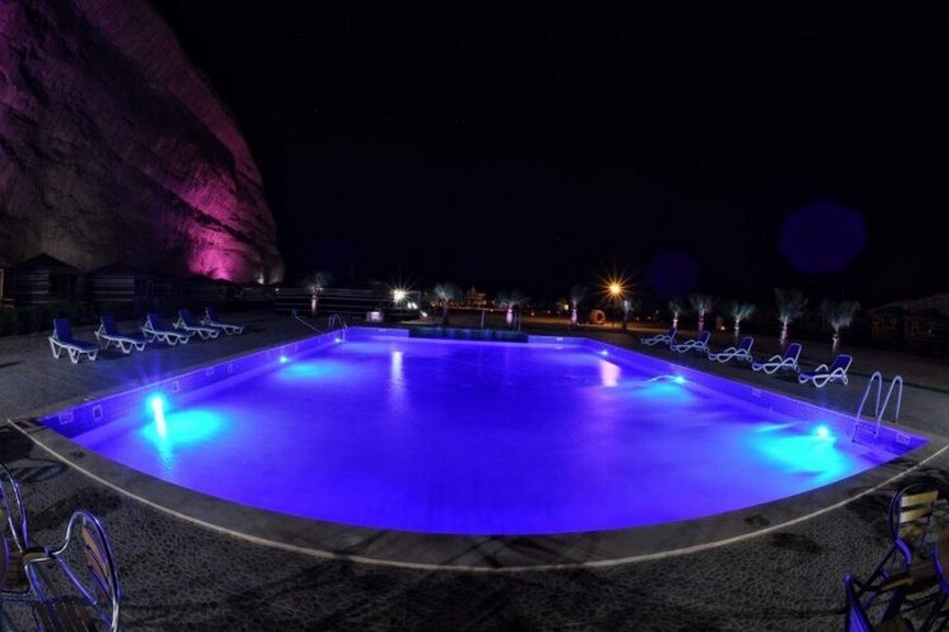 Nighttime Pool at Rum Oasis Luxury Camp