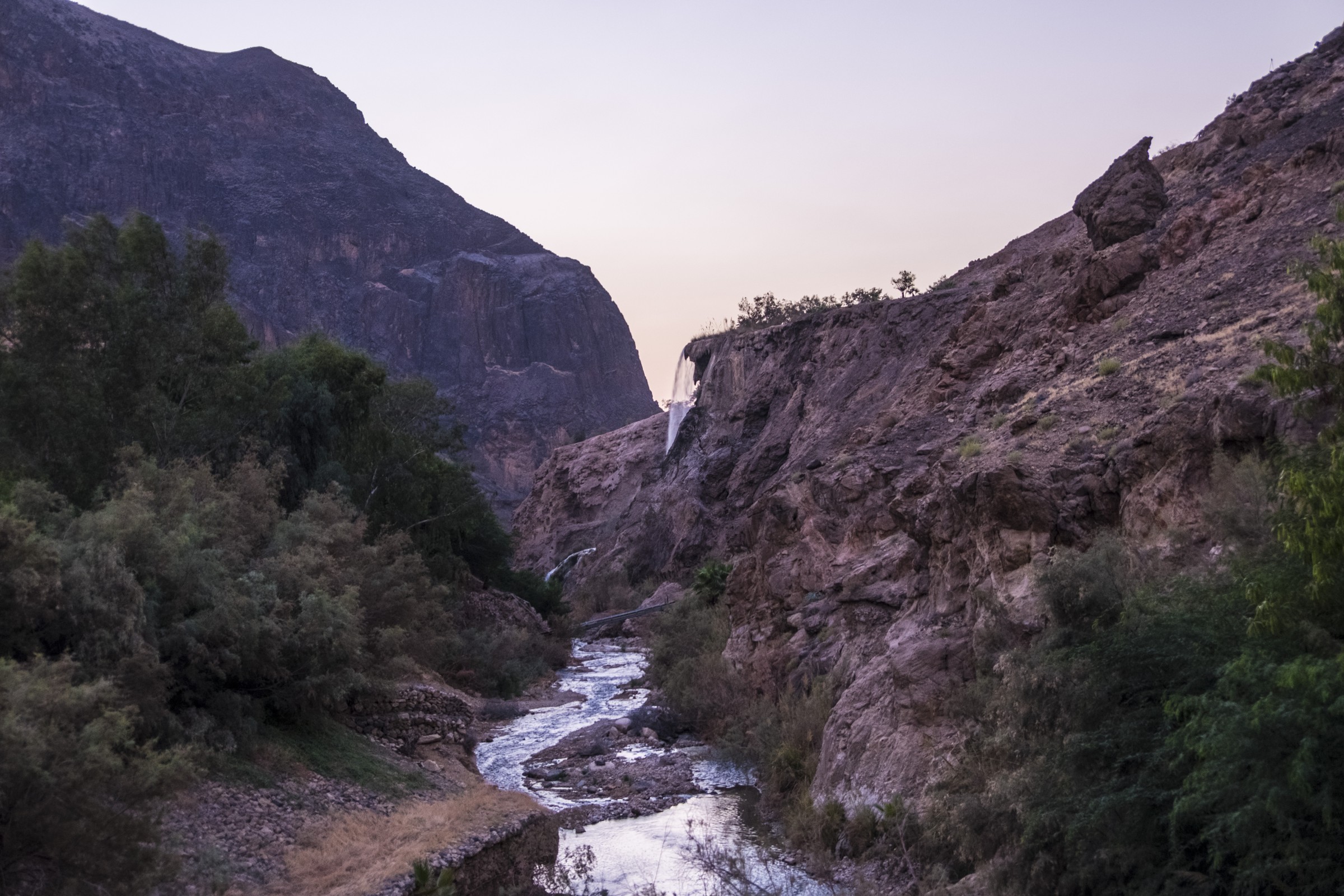 Waterfall at Ma'in Hot Springs in Jordan.
