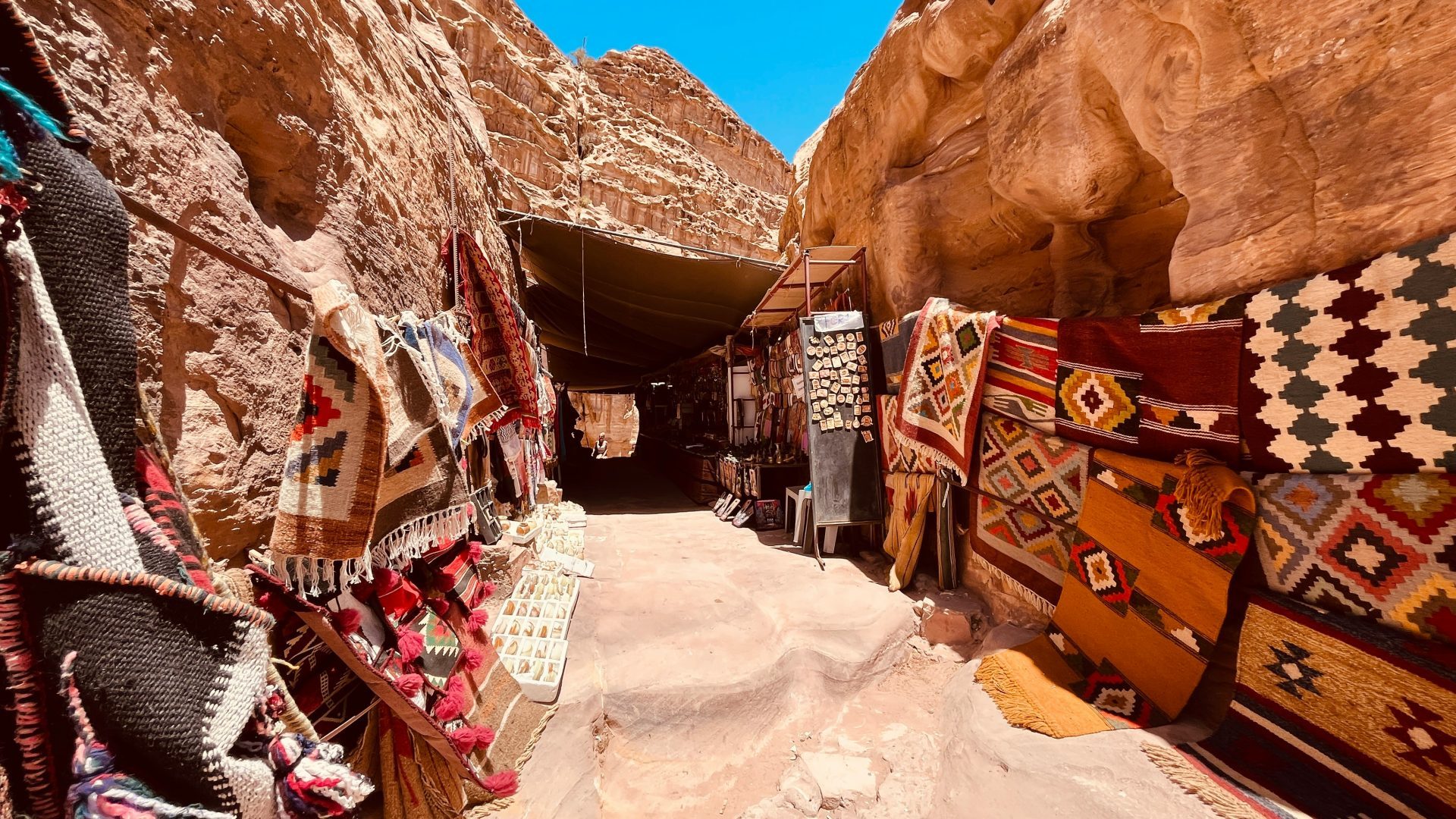 Traditional Bedouin souvenirs and handicrafts in Petra Jordan