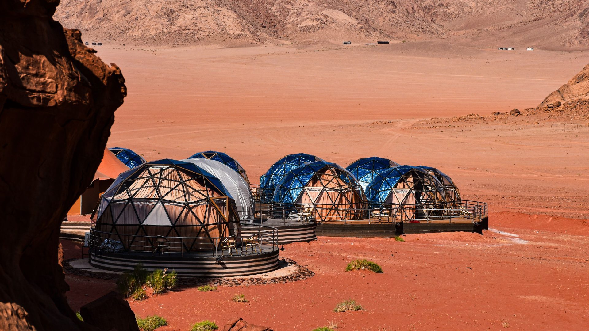 Luxury desert dome camp in Wadi Rum Jordan