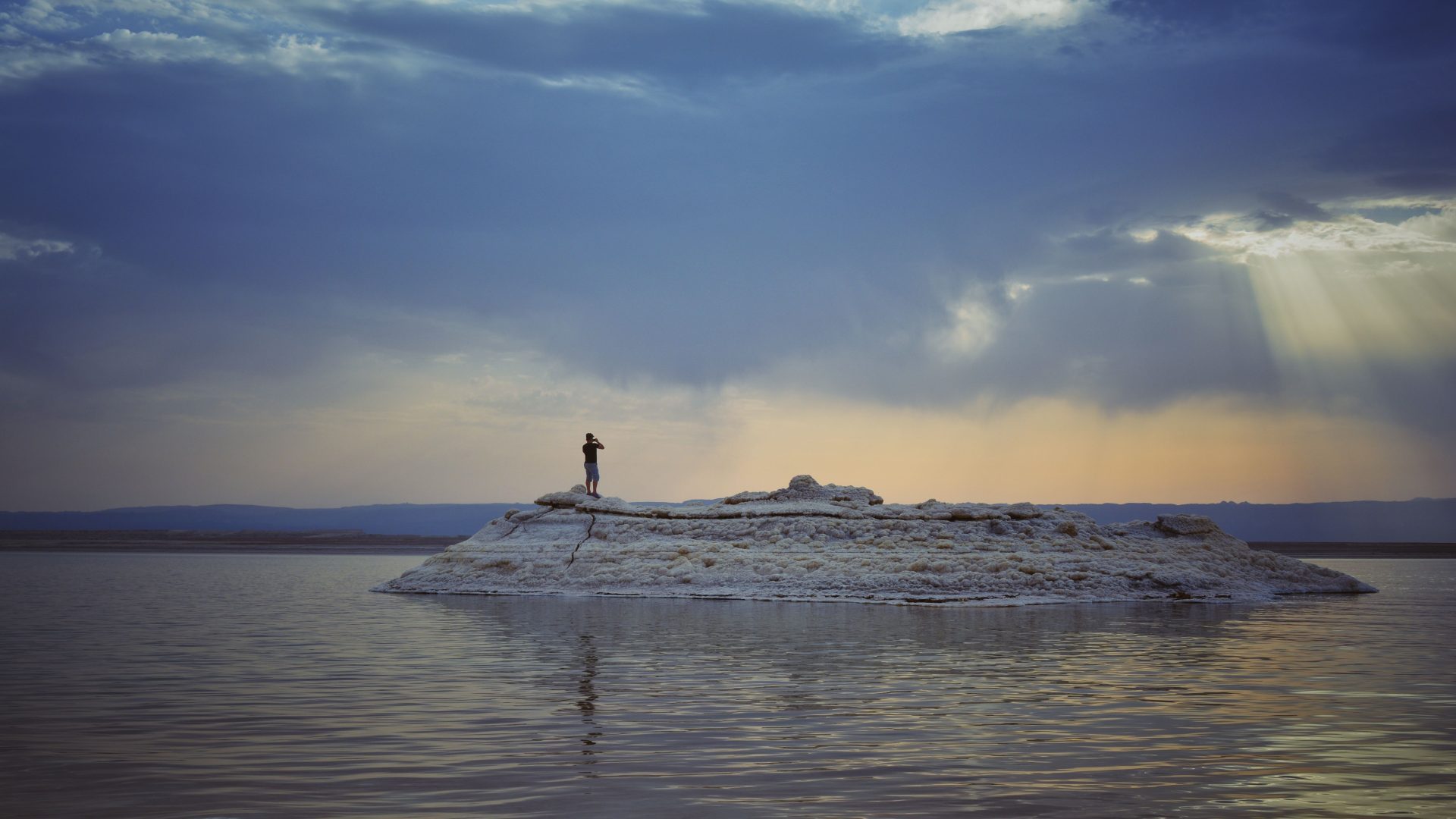 Panoramic view of the Dead Sea and surrounding mountains in Jordan