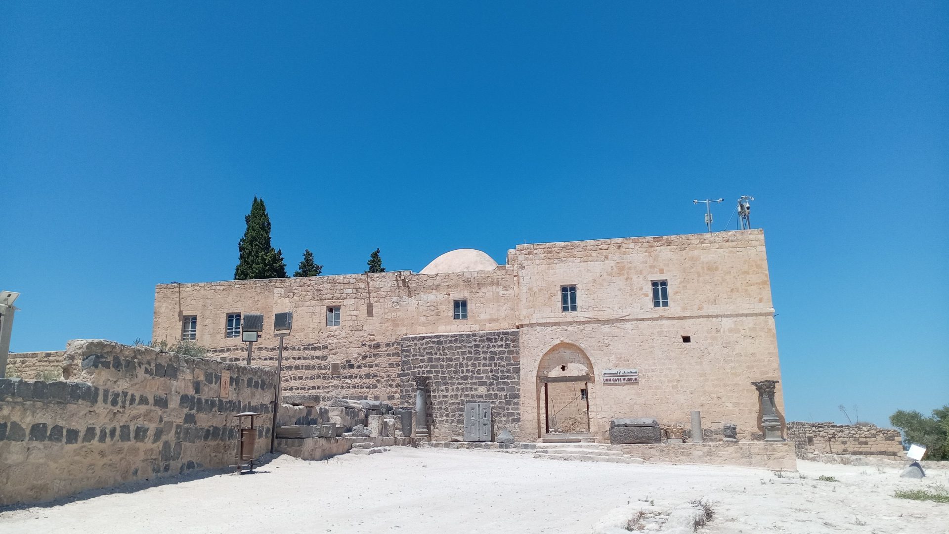 Historic Amman Citadel and ancient ruins under blue sky in Jordan