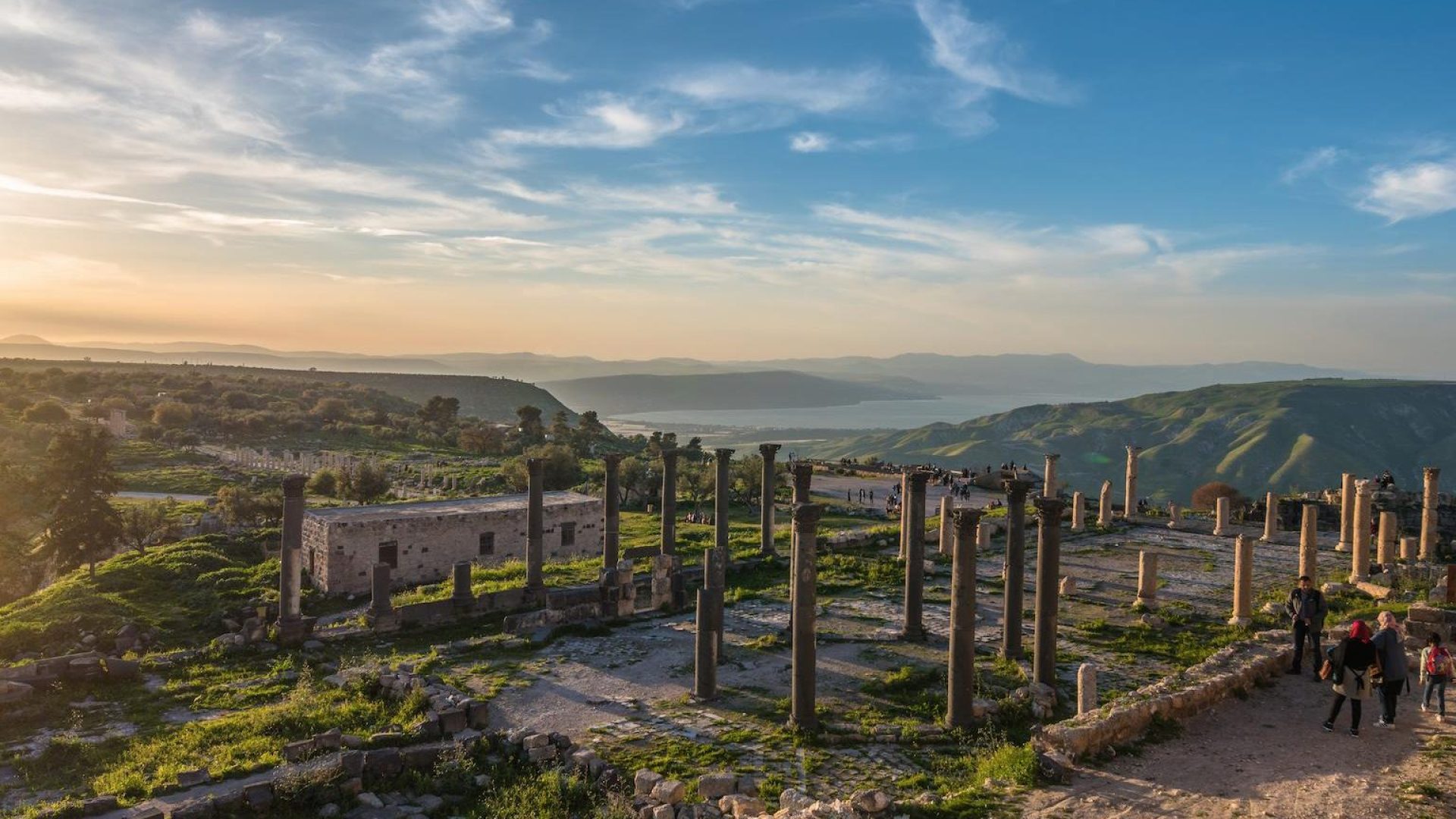 Ancient ruins overlooking the Jordan Valley in northern Jordan
